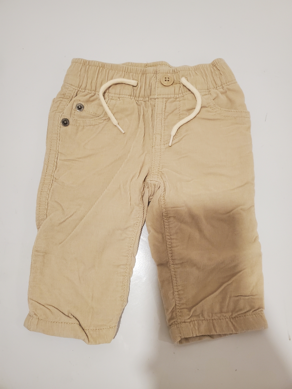 GAP 3-6 Month Tan Corduroy Drawstring Pants